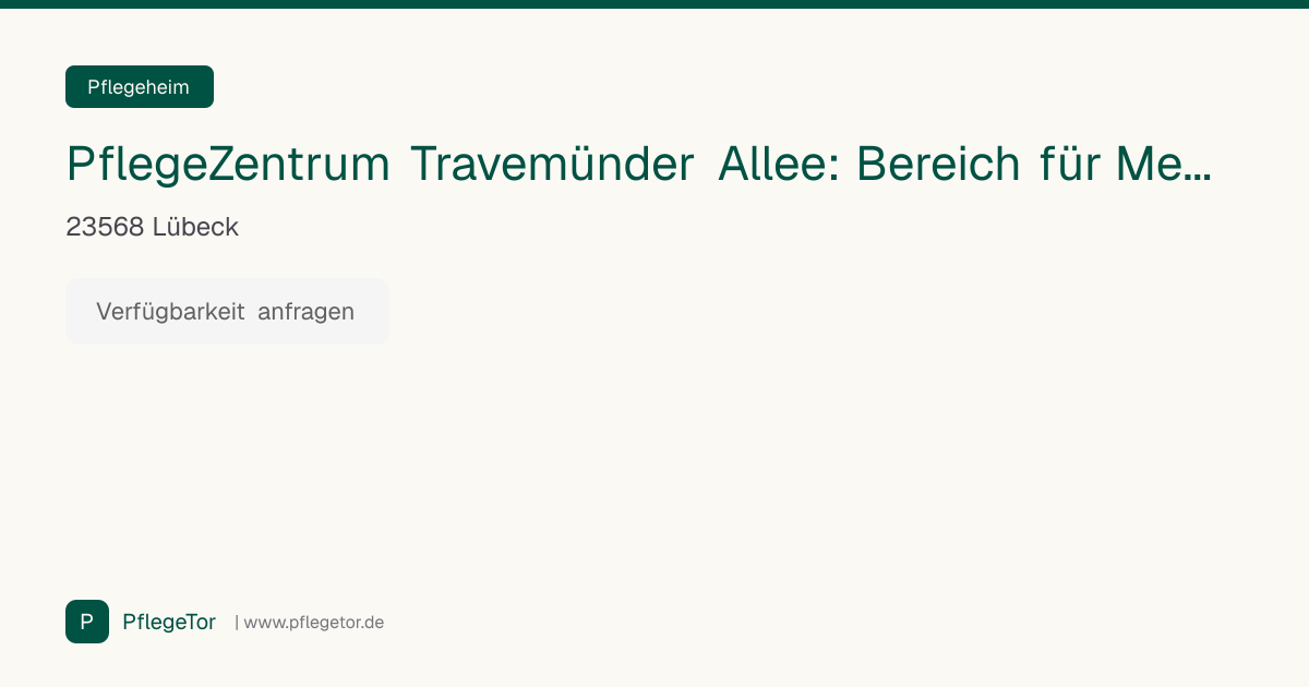 PflegeZentrum Travemünder Allee: Bereich für Menschen mit Demenz und anderen Verhaltensbesonderheiten